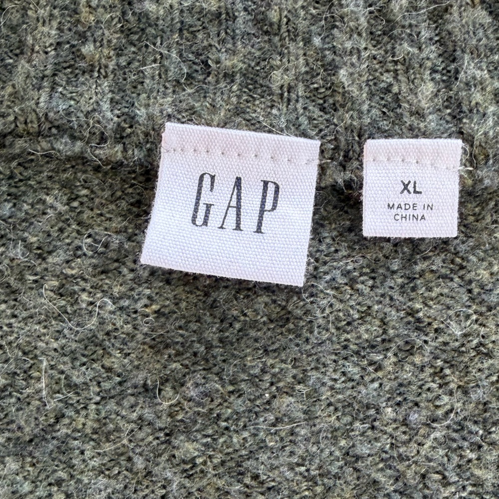 GAP Sweater wool green pullover v-neck size XL - Picture 2 of 8